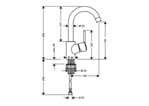 Смеситель для раковины Hansgrohe Talis S 32070000