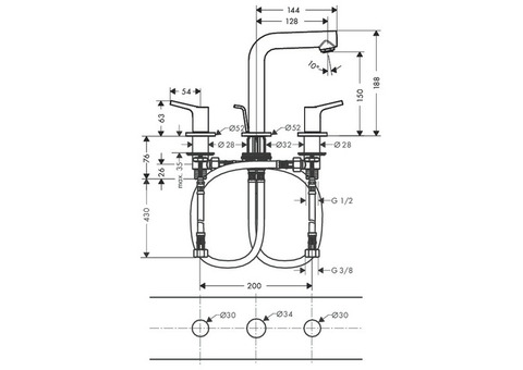 Смеситель для раковины Hansgrohe Talis S 80 72130000