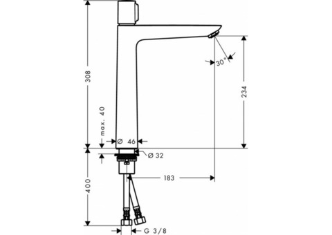 Смеситель для раковины Hansgrohe Talis Select E 240 71753000