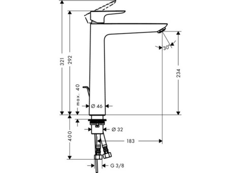 Смеситель для раковины Hansgrohe Talis-E 71716000