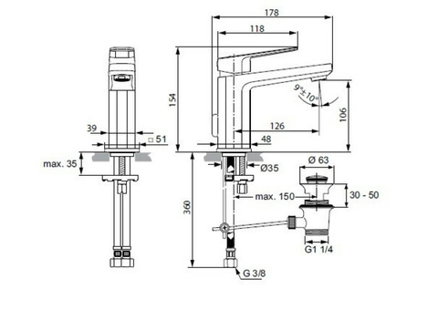 Смеситель для раковины Ideal Standard Tonic II A6326AA