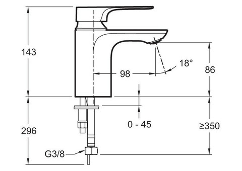 Смеситель для раковины Jacob Delafon Aleo E72277-CP