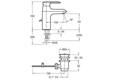 Смеситель для раковины Jacob Delafon Kumin E99444-CP