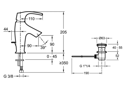 Смеситель для раковины Jacob Delafon Symbol E72680-CP