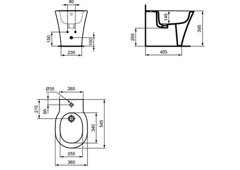 Биде напольное Ideal Standard Connect Air E018001