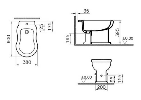 Биде напольное Vitra Efes 6597B003-0068