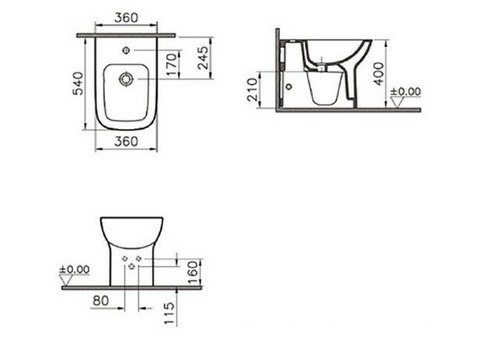 Биде напольное Vitra S20 5509B003-0288