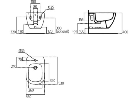 Биде подвесное Ideal Standard Tesi T355201