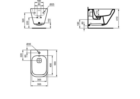 Биде подвесное Ideal Standard Tonic II K523601