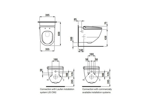 Унитаз-биде подвесной Laufen Cleanet Riva Rimless 8.2069.1.400.000.1