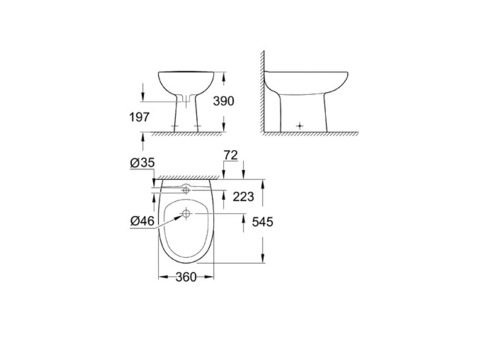 Биде напольное Grohe Bau Ceramic 39432000 альпин-белый