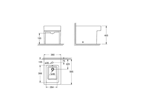 Биде напольное Grohe Cube Ceramic 3948700H альпин-белый