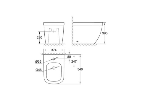 Биде напольное Grohe Euro Ceramic 3934000H альпин-белый