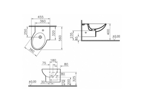 Биде напольное Vitra Espace 4207В003-0290