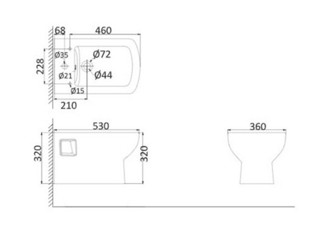 Биде подвесное Creo Tours TO2100N HDB201NWH