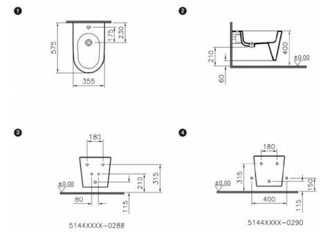 Биде подвесное Vitra Matrix 5144B003-0290