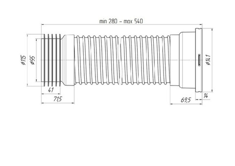 Гофроподвод для унитаза АниПласт K 528