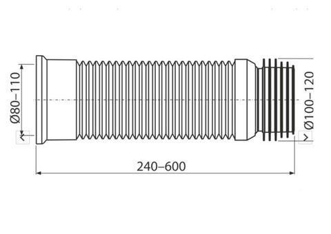 Гофроподвод для унитаза с выпуском Alca Plast A97