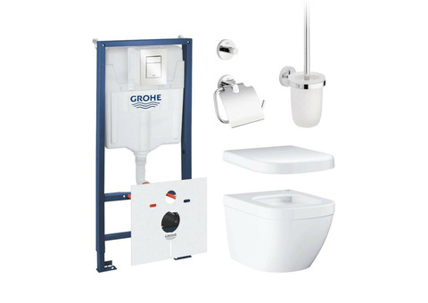 Готовый набор для туалета Grohe Euro Ceramic 39501000 с сиденьем Инсталляция Rapid SL 3 в 1 Skate Cosmopolitan S