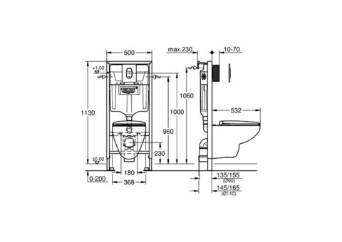 Комплект инсталляция Grohe Solido 2 с унитазом и кнопкой 39418000