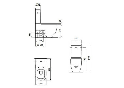 Унитаз напольный Laufen Palomba 8.2480.6.400.000.1 LCC