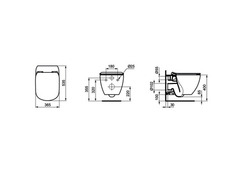 Унитаз подвесной Ideal Standard Tesi T007901