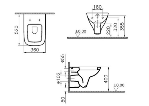 Унитаз подвесной Vitra S20 5507B003-0101