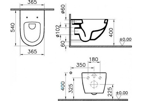 Унитаз подвесной Vitra Sento 4448B003-0075