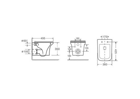 Унитаз подвесной безободковый Ceruttispa Nivolet Aria PP CT9034