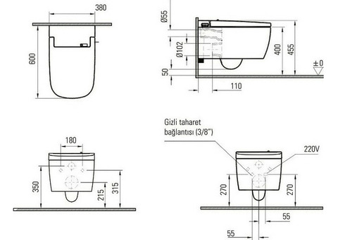 Унитаз подвесной интеллектуальный Vitra V-Care Basic 5674B003-6103