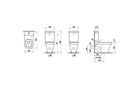 Унитаз-компакт Laufen LB3 8.2468.4.000.000.1