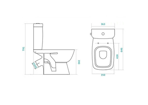 Унитаз-компакт Santek Нео Лайт 2РА ДС SC 1WH302409