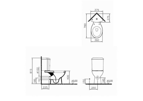 Унитаз-компакт Vitra Arkitekt 9754B003-7201