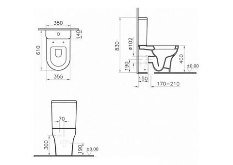 Унитаз-компакт Vitra Zentrum 9012B003-7202