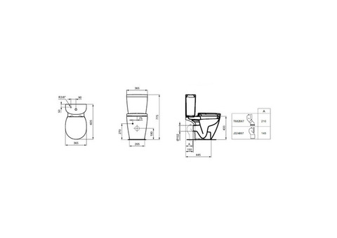 Унитаз-компакт напольный Ideal Standard Connect Space E119501