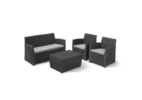 Комплект мебели Allibert Corona set with cushion box графит-прохладный серый