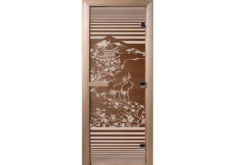 Дверь для сауны стеклянная Doorwood DW01305 Япония бронза 800х2000 мм