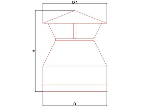 Оголовок для сэндвич дымохода оцинкованная сталь Eco Flue D230х150 мм