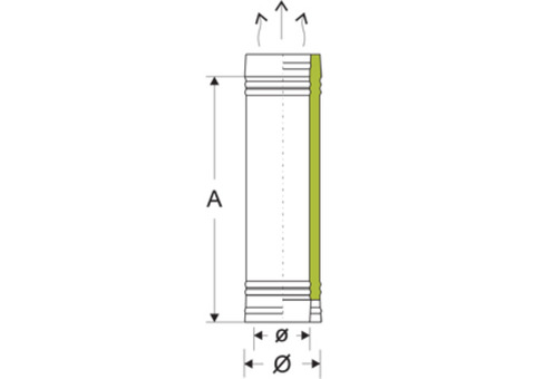 Сэндвич труба для дымохода оцинкованная сталь Eco Flue зеленая 1 мм D200х115 мм L0,5 м