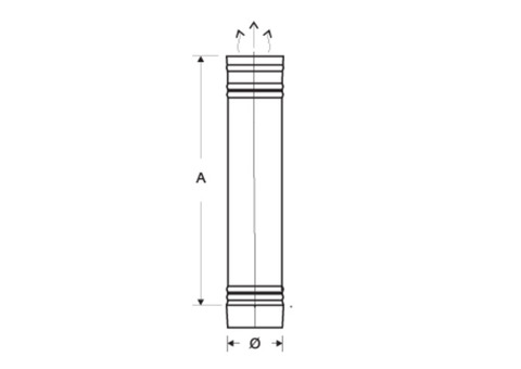 Труба для дымохода нержавеющая сталь Eco Flue 0,5 мм D115 мм L0,5 м