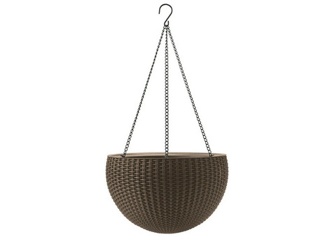 Кашпо подвесное для цветов Keter Hanging Sphere Planter 350х350х220 мм Мокка