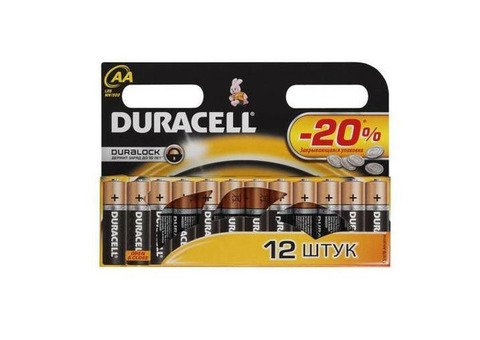 Батарейка алкалиновая Duracell Basic AA LR6 Bl-12 12 шт