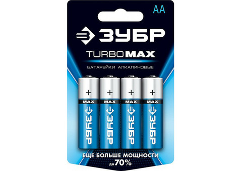 Батарейка щелочная Зубр Turbo-Max 59206-4C_z01 1,5 В тип АА 4 шт