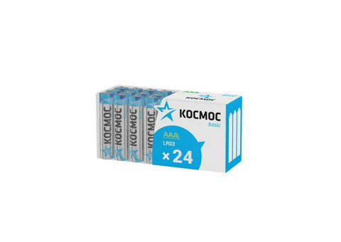 Элемент питания алкалиновый LR03 пласт. бокс (уп.24шт) Космос KOCLR03_24BOX