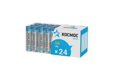 Элемент питания алкалиновый LR6 пласт. бокс (уп.24шт) Космос KOCLR6_24BOX