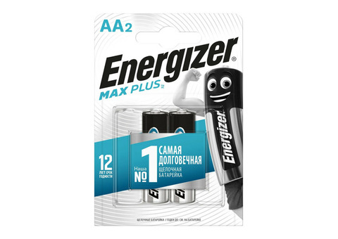 Батарейка алкалиновая Energizer Max Plus AA 2 шт.