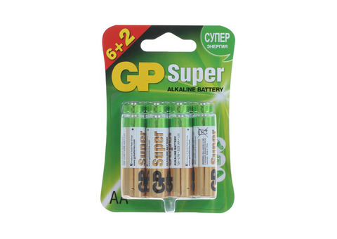 Батарейка алкалиновая GP Super Alkaline AA 15A 8 шт.