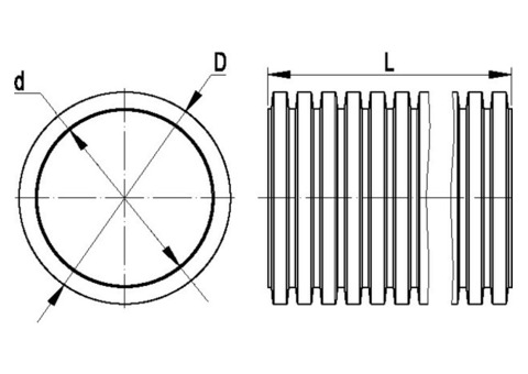 Труба ПНД гофрированная DKC 160911 d110 мм 12кПа двустенная жесткая для кабельной канализации