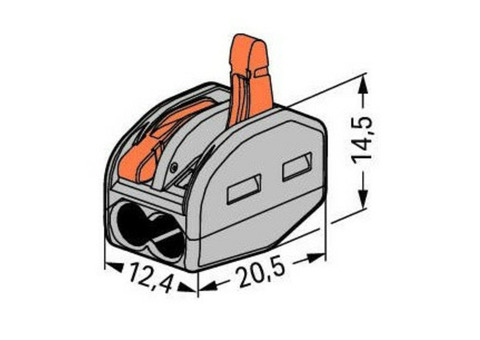 Клемма Wago 222-412 2 контакта 20 шт