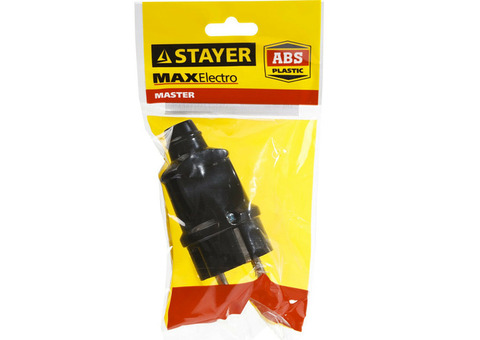 Вилка электрическая Stayer Master MaxElectro с заземлением 16А 220В 55160-B